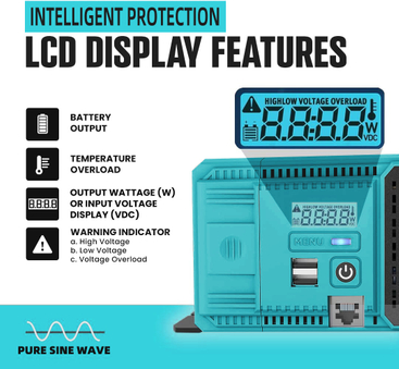 12V 220V CC TO AC OFF BUSH PURY SINE OVO INVERTER EPU2000