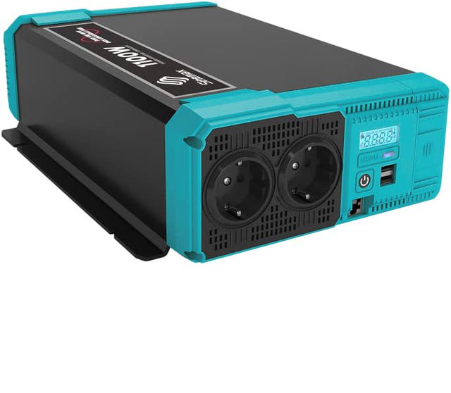1100W Off Grid Pure Sine Wave Power Inverter DC12v To AC 220v EU Socket with ECO Mode And Remote Control