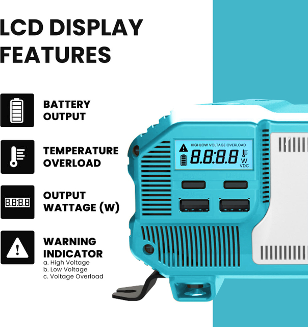 2000W 12v 110v DC To AC Modified Sine Wave Power Inverter