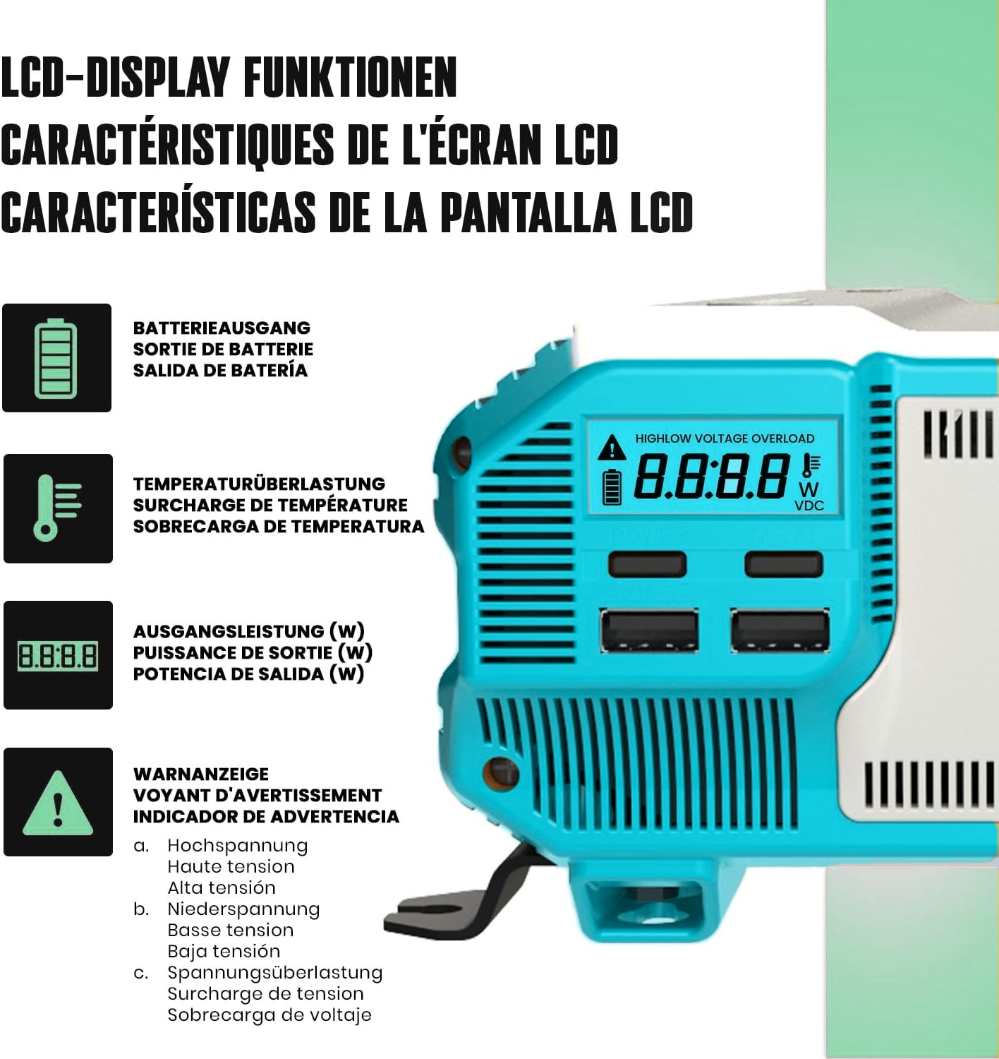 1500W 12v 230V DC à AC Onduleur de puissance à onde sinusoïdale modifiée avec certification CE / ICE