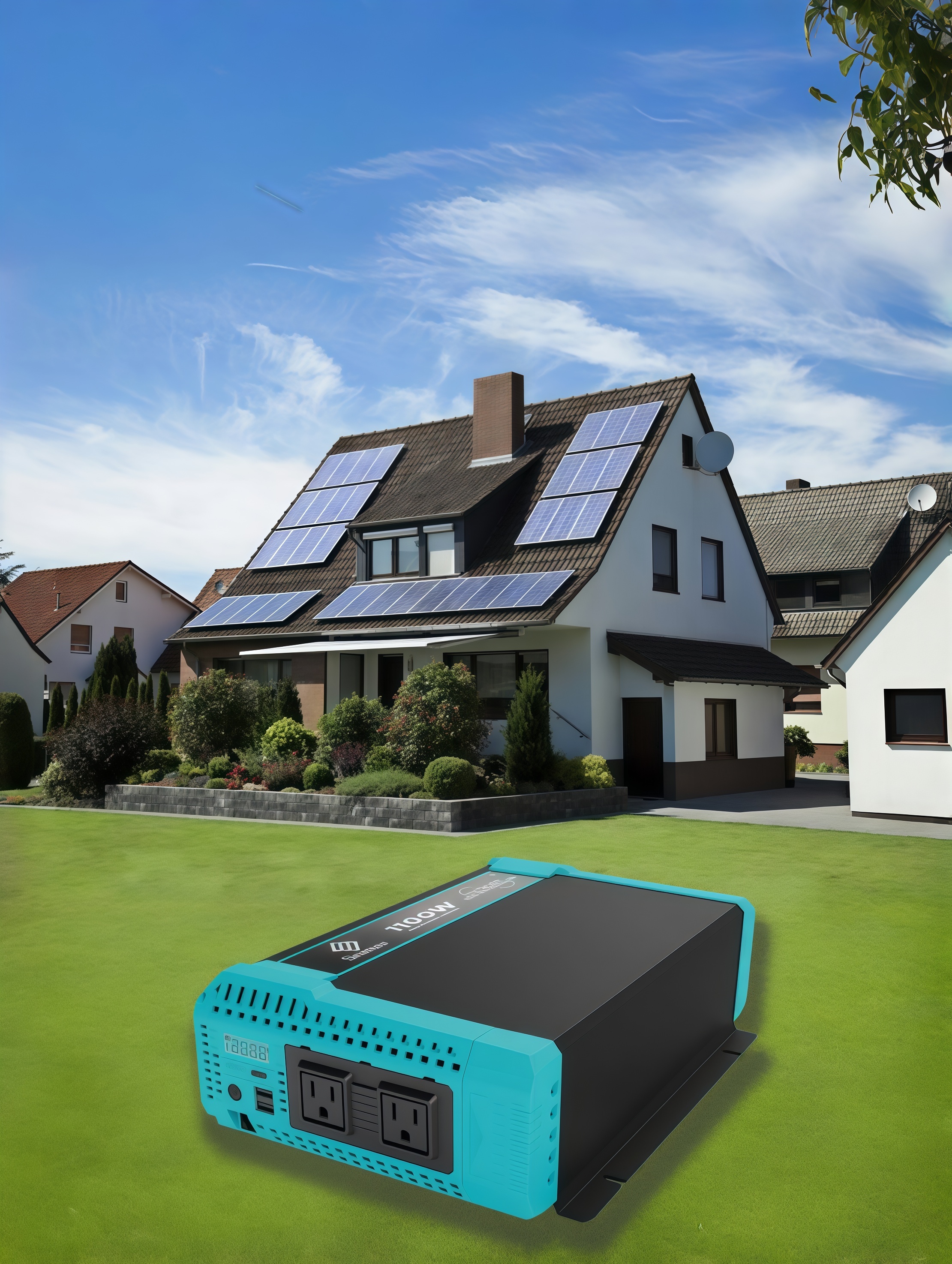 inversor de energía solar en casa