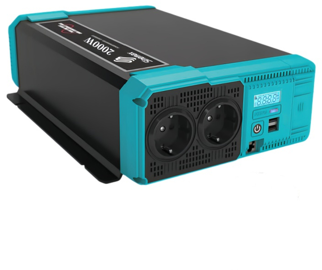 2000W Off Grid Pure Sine Wave Power Inverter DC12v To AC 220v EU Socket