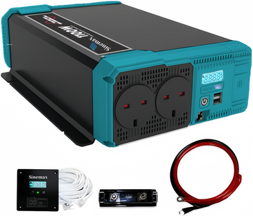 1100W Off-Grid Pure Sine Wave Power Overner DC12V to AC 220V UK