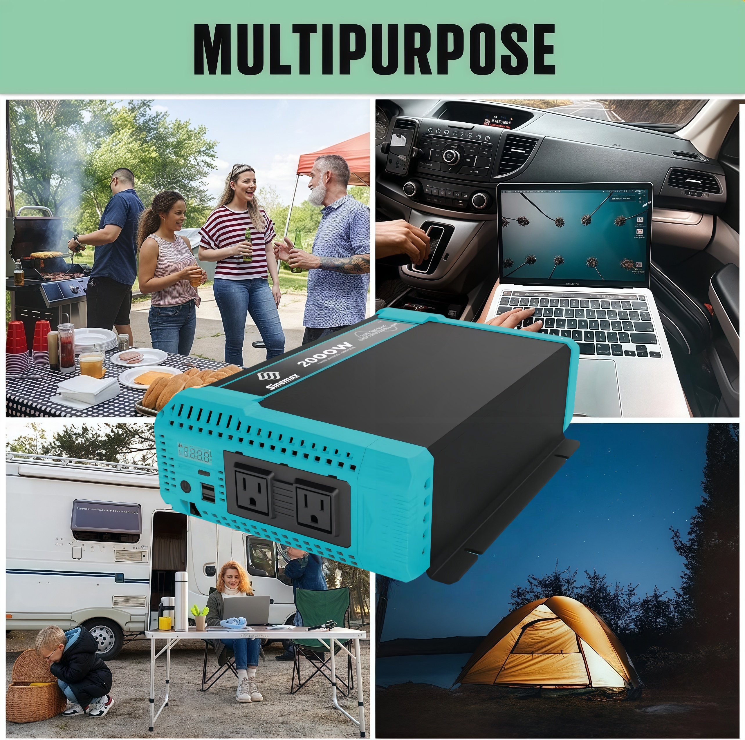12V 110V 2000W Pure Sine Off Grid Power Onverter 