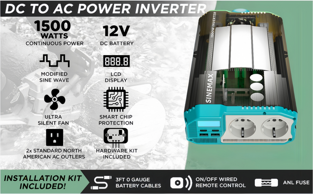 1500W 12v 230v DC To AC Modified Sine Wave Power Inverter with CE/ICE certified